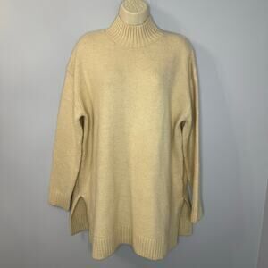 Zara Cream Relax Oversized Long Sweater High Neck Relax Women's M